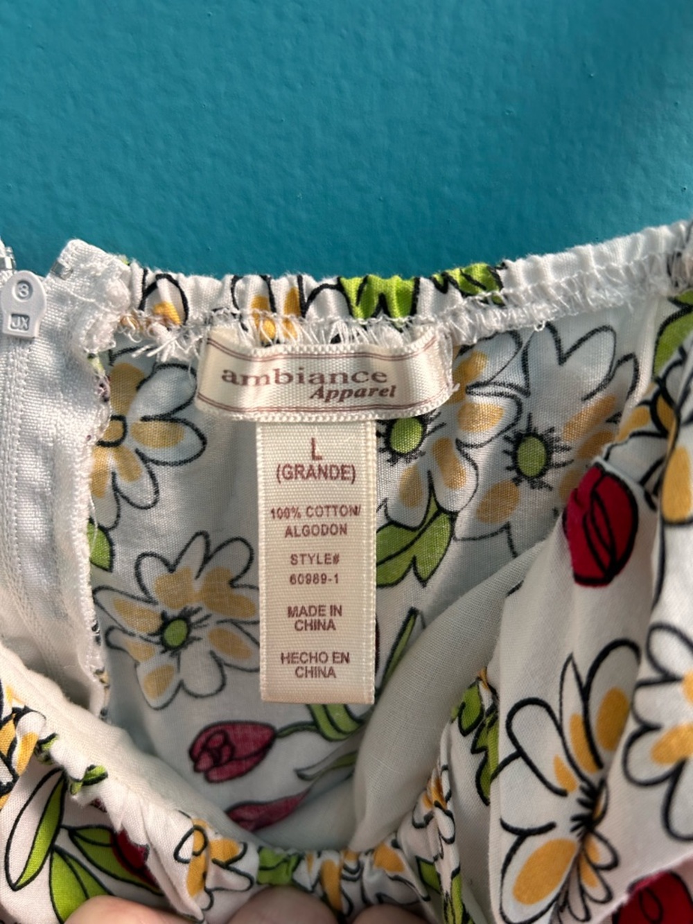 Cottagecore Floral Strawberry Sundress 100% Cotton - Picture 4 of 6